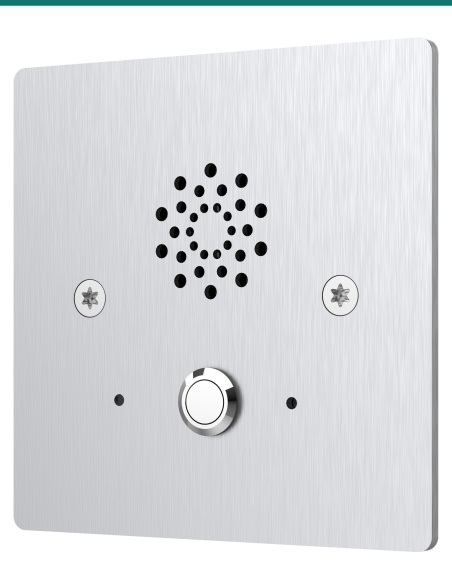 Akuvox E20S emergency intercom — right three-quarter view Akuvox E20S emergency intercom — right three-quarter view