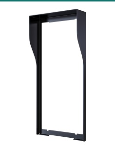 Akuvox R20A / R25A black in-wall rain hood — right three-quarter view