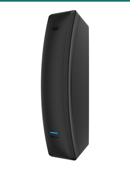 Akuvox S560 black audio indoor handset — right three-quarter view