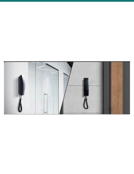 Akuvox S560 handsets installed in an office and an apartment lobby