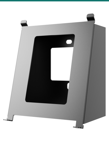 Akuvox S563 black surface-mount angle box — right three-quarter view