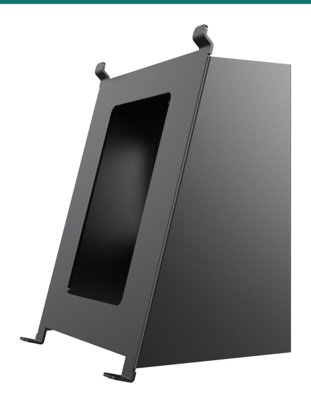 Akuvox S563 black surface-mount angle box — three-quarter view