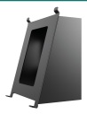 Akuvox S563 black surface-mount angle box — three-quarter view