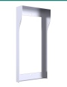Akuvox R20K / R25K / R20B silver in-wall rain hood — left three-quarter view