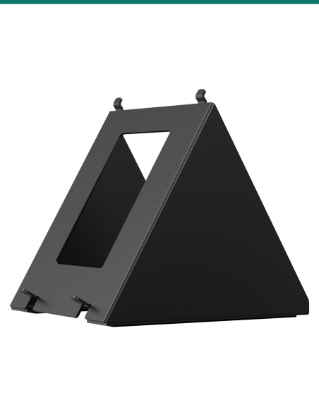 Akuvox S563 black desk stand — three-quarter view Akuvox S563 black desk stand — three-quarter view