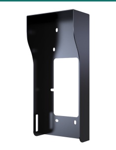 Akuvox E16 / A05 black on-wall rain hood — right three-quarter view 2