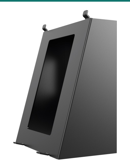 Akuvox S562 black surface-mount angle box — three-quarter view