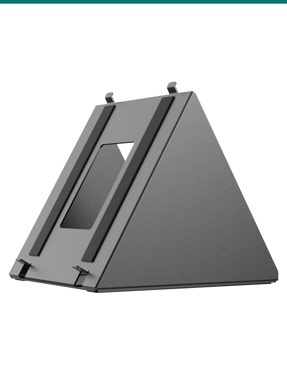 Akuvox S567 black desk stand — right three-quarter view