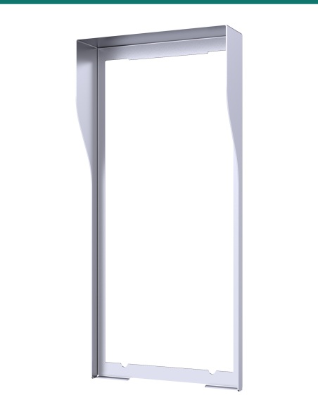 Akuvox R27 / R28 silver in-wall rain cover — right three-quarter view