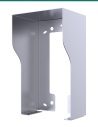 Akuvox E21 silver on-wall rain hood — right three-quarter view
