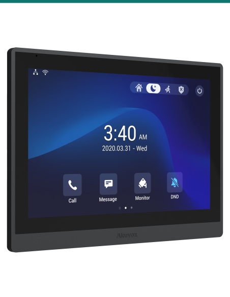Akuvox IT88S in-wall indoor monitor — left three-quarter view