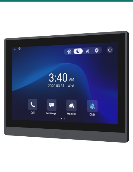 Akuvox IT88S in-wall indoor monitor — right three-quarter view