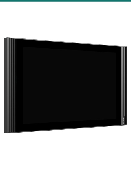 Akuvox S565 grey indoor monitor — left three-quarter view