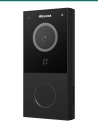 Akuvox E12S black doorbell — left three-quarter view