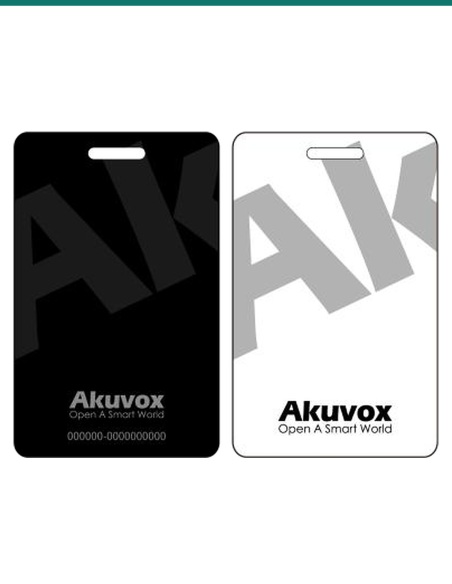 Akuvox S50 MIFARE card — front and white reverse