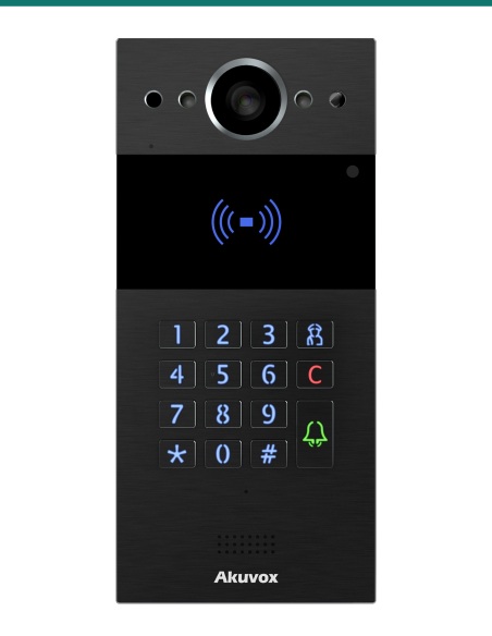 Akuvox R20K Black SIP Video Door Phone with Keypad and Card Reader — AK-R20K-BLACK