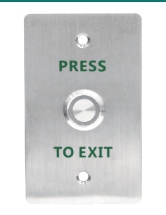 Akuvox EB11 silver stainless press-to-exit button with blue LED