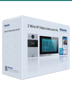 Akuvox 2-wire IP intercom kit — R20A-2 door phone and C313W-2 7-inch monitor 2