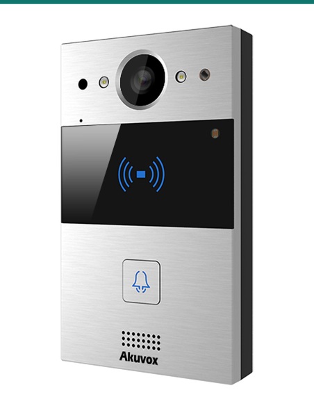 Akuvox R20A Silver Single-Button SIP Video Door Phone with Card Reader — AK-R20A-ONWALL