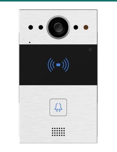 Akuvox R20A silver door phone — right three-quarter view 2
