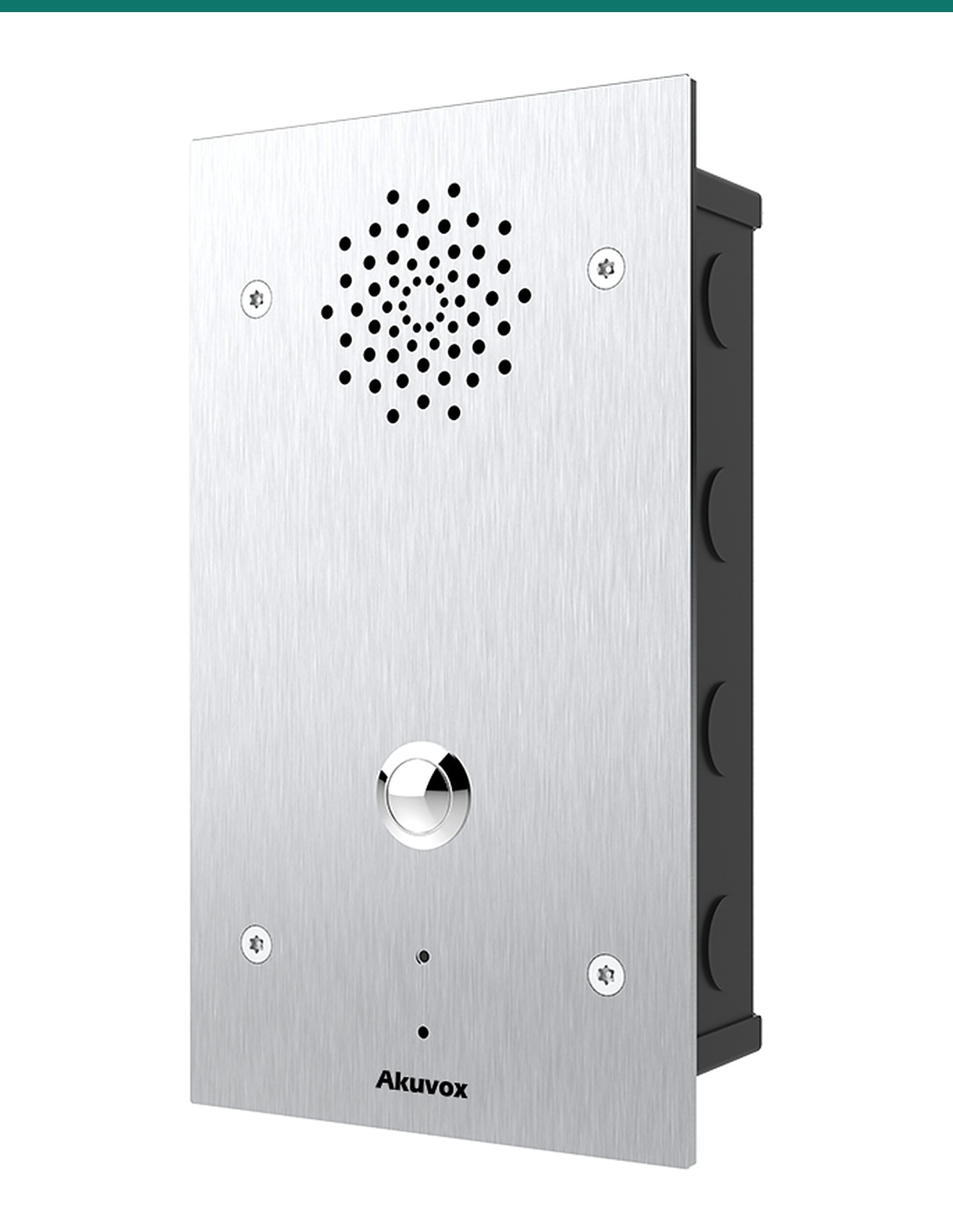 Akuvox E21A emergency intercom — right three-quarter view