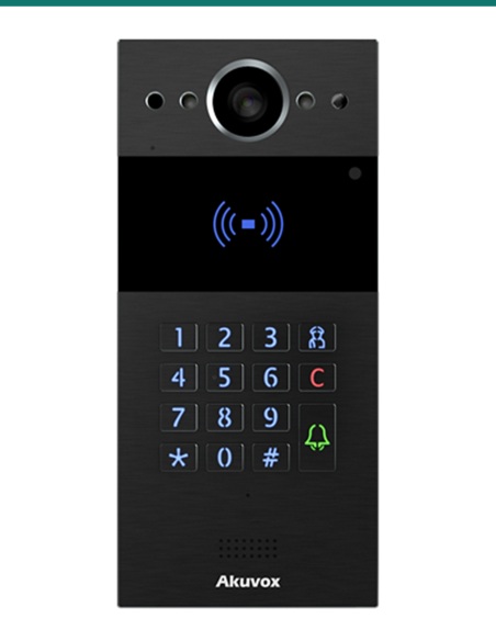 Akuvox R20K-L Black LTE-Ready SIP Video Door Phone with Keypad — AK-R20K-BLACK-L