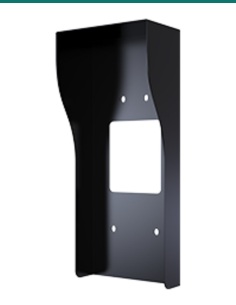 Akuvox E18 black on-wall rain hood — right three-quarter view 2