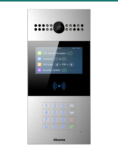 Akuvox R28A 4.3″ Screen SIP Video Door Phone with Keypad and Card Reader — AK-R28A