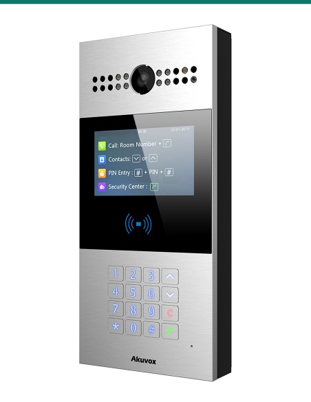 Akuvox R28A door phone — right three-quarter view