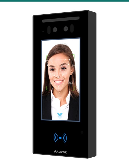 Akuvox E16C facial recognition door phone — right three-quarter view