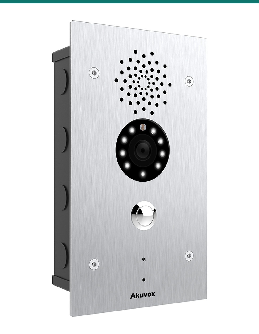 Akuvox E21V video emergency intercom — left three-quarter view