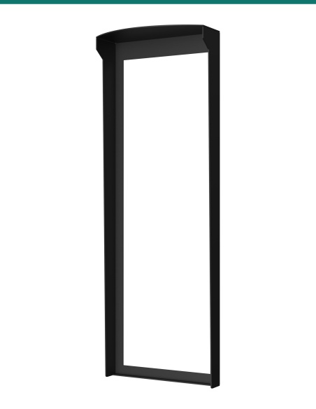 Akuvox S532 black in-wall rain cover — right three-quarter view