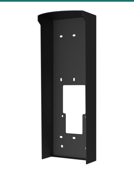 Akuvox S532 black on-wall rain cover — right three-quarter view