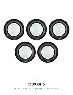 AVOL 150W LED high bay box of 5