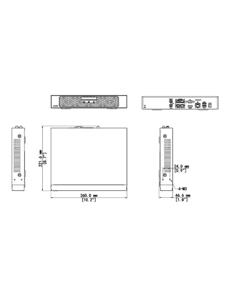 Uniarch NVR-104B-P4 dimensions