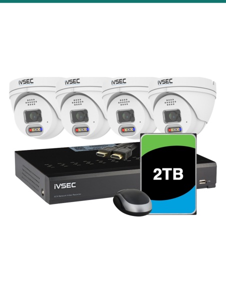IVSEC LX Series 4MP Active Deterrent 4-Camera Kit with 2TB NVR — LVK-119B