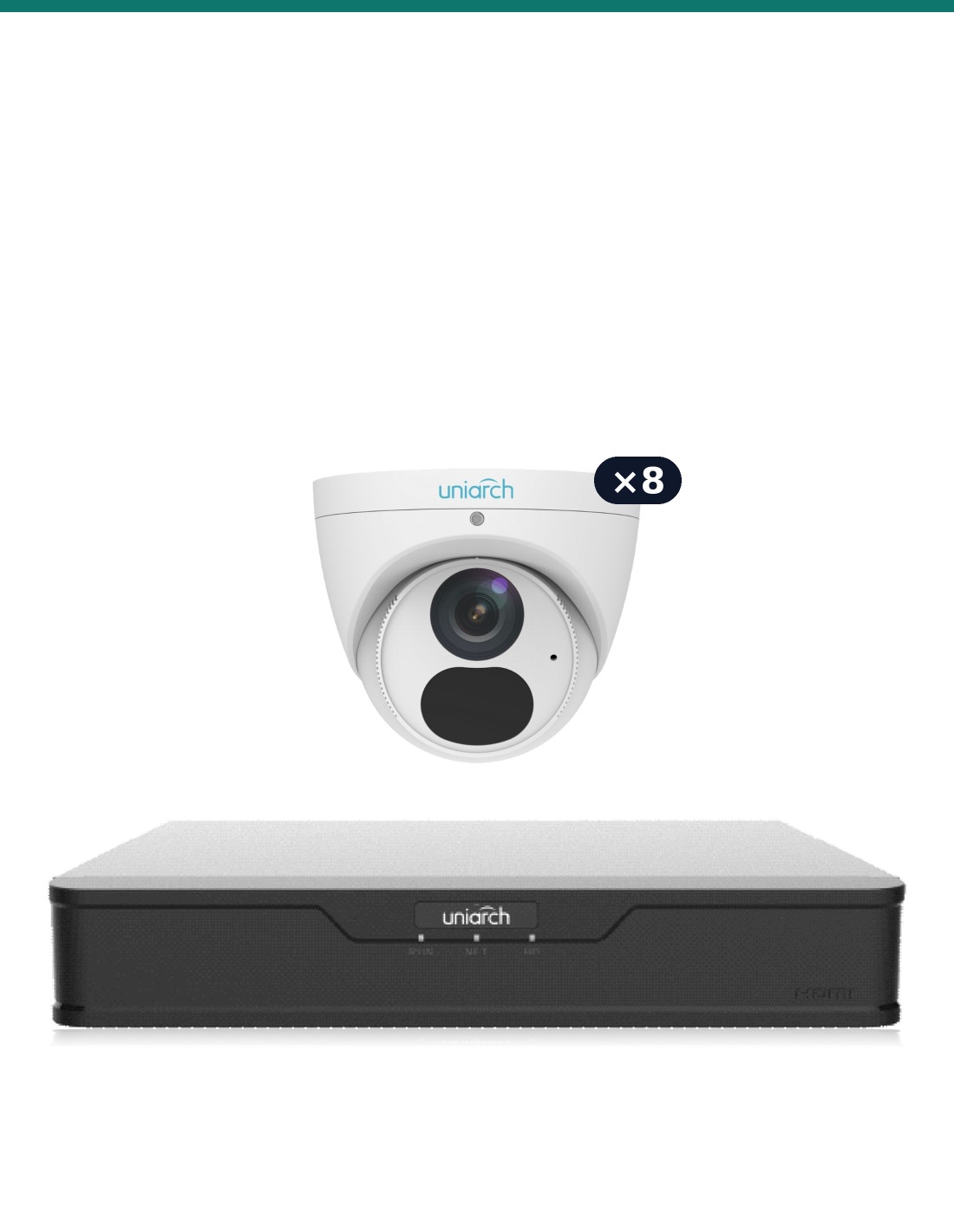 Uniarch kit UA-K808-T8W: recorder and cameras included