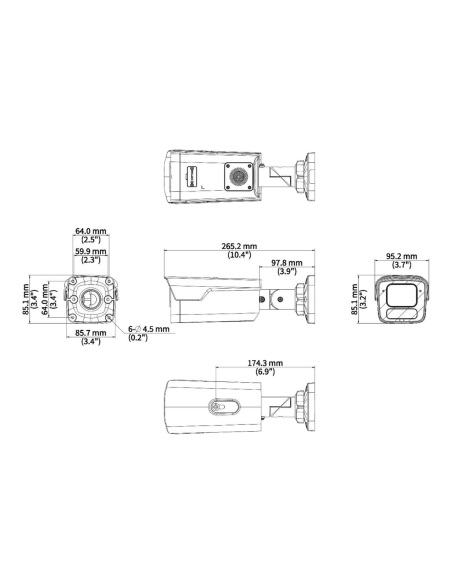 Uniview IPC2B16SE-ADF28KMC-WP-I1-BK dimension drawing