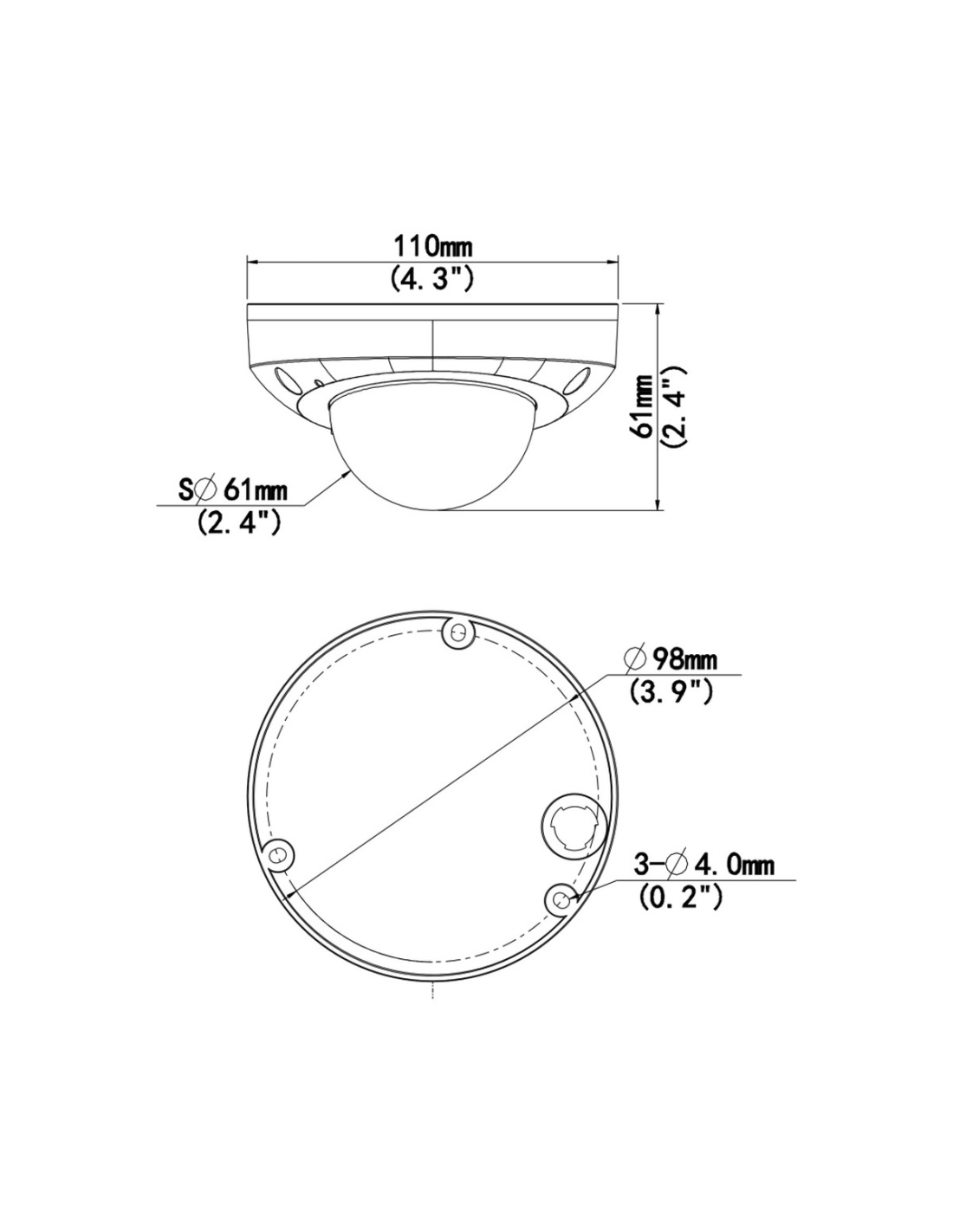 Uniview IPC314SB-ADF28K-I0 dimension drawing