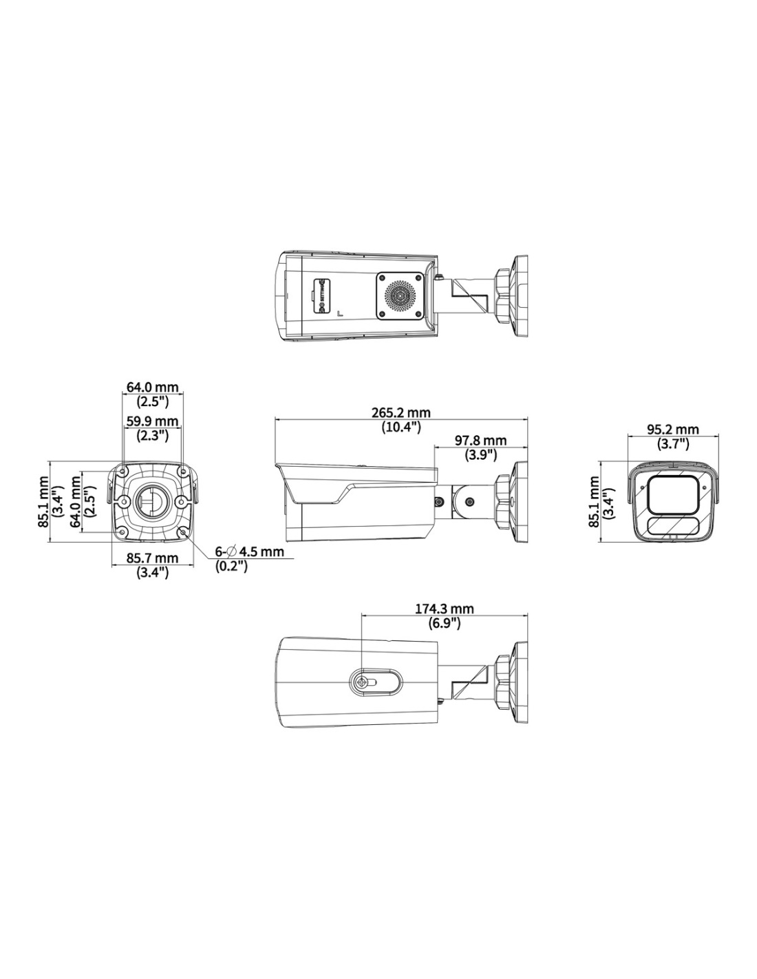 Uniview IPC2B18SE-ADF28KMC-WP-I1-BK dimension drawing