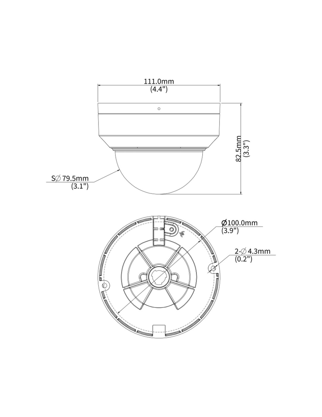 Uniview IPC328SS-ADF28K-I1-BK dimension drawing