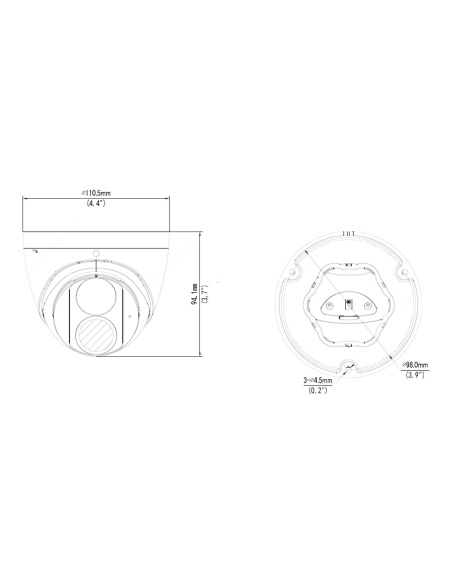 Uniview IPC3616LE-ADF28KM-BK dimension drawing