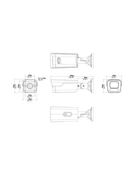 Uniview IPC2B18SS-ADF28K-I1-BK dimension drawing