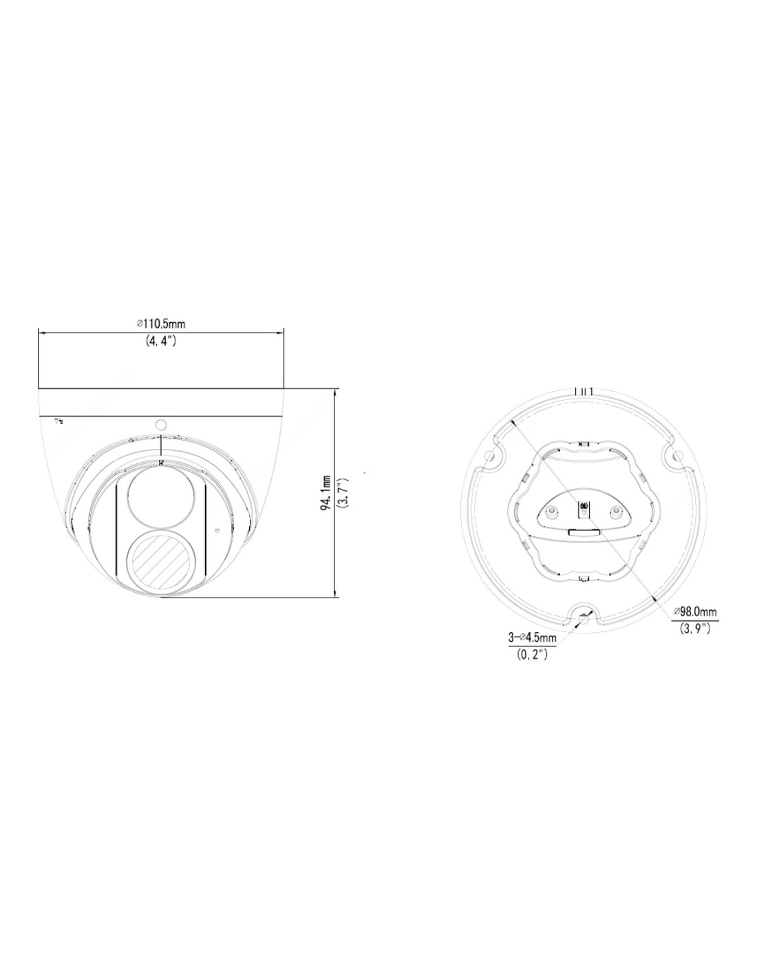 Uniview IPC3618LE-ADF28K-GM dimension drawing