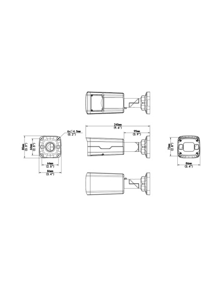 Uniview IPC2328SB-DZK-I0 dimension drawing