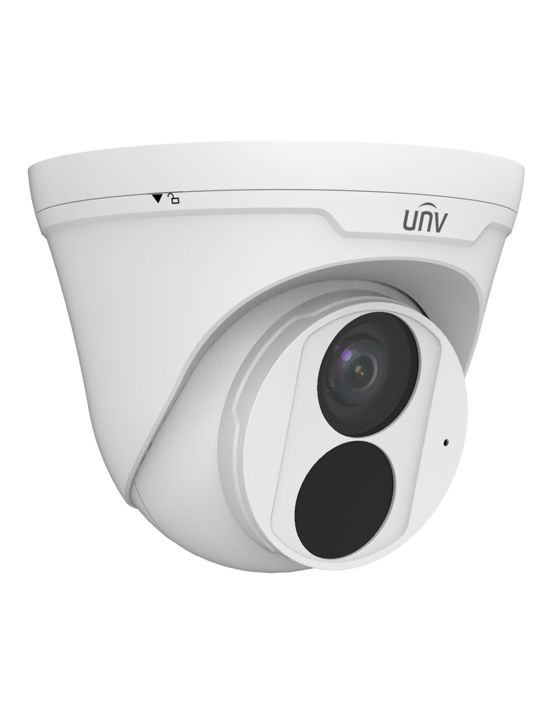 Uniview IPC3618LE-ADF28KM-H-BK turret camera, angled view