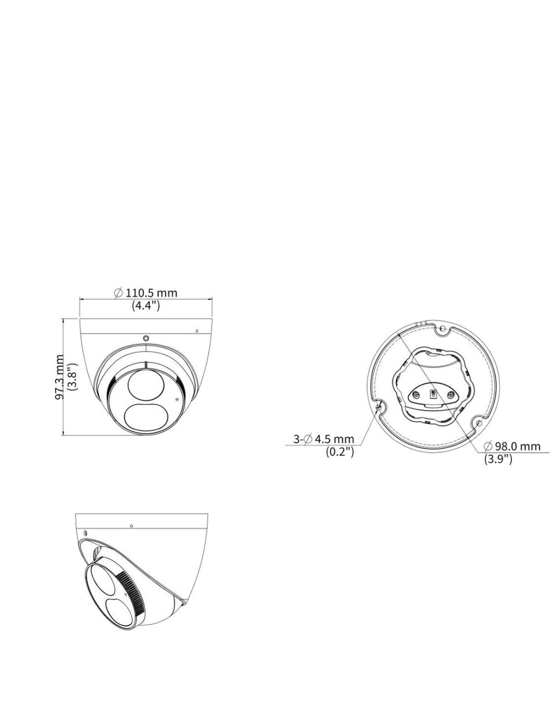 Uniview IPC3616LE-ADF28KM-DL dimension drawing