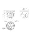 Uniview IPC3K28SE-ADF28KMC-DL-I0-BK 8MP 180° dual-lens turret camera, black, dimension drawing