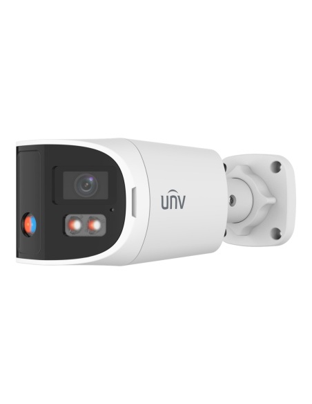 Uniview 8MP OmniView 180° Dual-Light Bullet Camera, ColorHunter, Warning Light & Speaker - IPC2K28SE-ADF28KMC-DL-I0