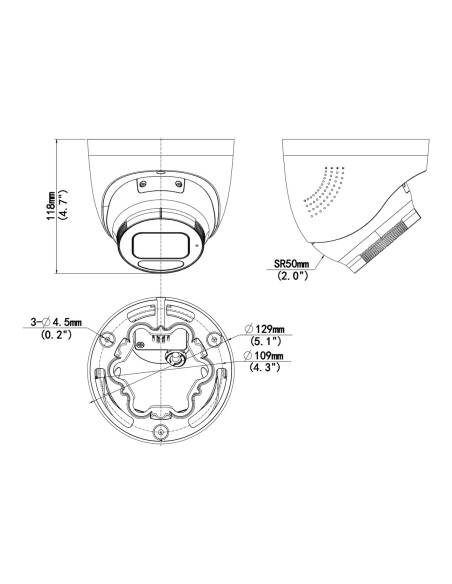 Uniview IPC3638SS-ADF28KMC-I1 dimension drawing